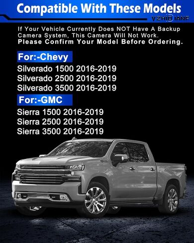 84062896 Upgraded Rear View Backup Camera Parking Assist Camera Fit for:-Chevy Silverado 1500 2500 3500 for:-GMC Sierra 1500 2500 3500, 2016 2017 2018 2019 (1PC) in Saudi Arabia