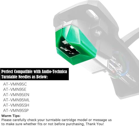 استبدال إبرة مشغل التسجيل لقلم AT-VMN95E، إبرة القرص الدوار البيضاوية المتوافقة مع مشغل تسجيل الفينيل Audio-Technica AT-LP120X ويناسب خراطيش القرص الدوار من سلسلة VM95 in Kuwait