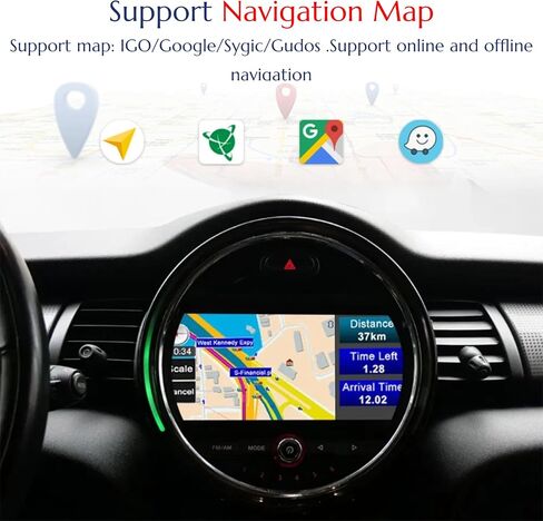 ستيريو راديو Android 13 لسيارة Mini Coupe Countryman Clubman وHatch، Qualcomm 668SOS، دعم CarPlay اللاسلكي، 4G، التحكم في المقبض (9 بوصات فتحات متوازية للقرص المضغوط الأسود) in Kuwait