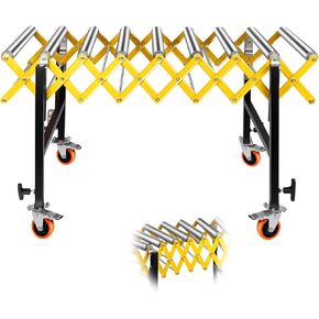 660LBS Expandable Conveyor Roller, 22'' Wide Adjustable Conveyor Roller with 360° Rotating Wheels, Height Adjustable from 30 to 50 inches Flexible Roller Conveyor