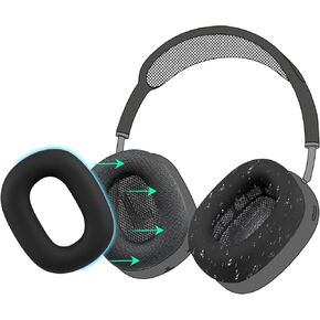 SOULWIT Silicone Ear Pads Cover Protector for AirPods Max Headphones Cushions, Sweatproof, Easily Washable, Rugged Durability - Black