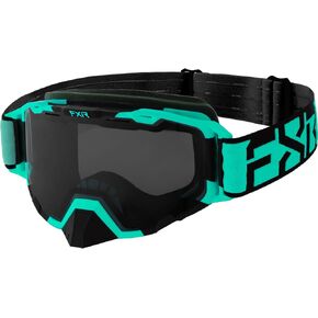 FXR Maverick Snowmobile Goggle Mint Anti Fog Scratch Dual Pane Smoke Lens