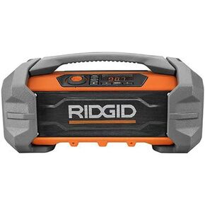 Ridgid R84087 18V Lithium Ion Cordless / Corded Jobsite Radio with Bluetooth, Aux, and AM/FM capabilities (AAA Battery and Aux Cord Included, 18V Battery Not Included)