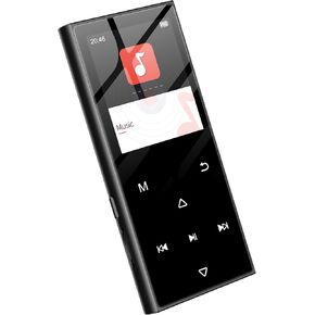 128GB MP3 Player with Bluetooth 5.3, SWOFY Music Player with Built-in HD Speaker, FM Radio, Voice Recorder, HiFi Sound, E-Book Function, Earphones Included Black
