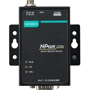 Moxa NPort 5150A-T Device -1 Port Device Server,10/100M Ethernet, RS-232/422/485, DB9 Male, 0.5KV Serial Surge, 12~48VDC, -40~75°C
