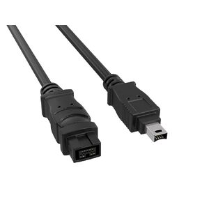 CableLeader 6ft FireWire 800 IEEE-1394b 9-Pin to 4-Pin Male to Male Data Transfer Cable for for MacBook, Mac Mini, iMac PC, Digital Cameras, 9-Pin/4-Pin IEEE 1394a, High Speed Firewire Cable, Black