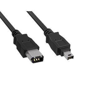 CableLeader 15ft FireWire 400 Cable IEEE-1394a 6-Pin to 4-pin Male to Male Data Transfer Cable, iLink DV Cable, 6-Pin/4-Pin IEEE 1394a, High Speed Firewire 6 Pin to 4 Pin Cable, Black