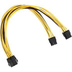 CPU Power Supply 8PIN Female to Dual 8PIN(4+4) Male 1 in for 2 Out PC Motherboard 2pcs 8pin Power Shunt Adapter Cable 13.3 inch