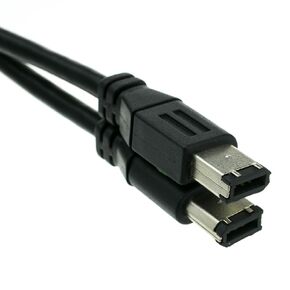 CableWholesale Firewire 400 6 Pin Cable, Male to Male iLink DV Cable, 6-Pin/6-Pin IEEE 1394a, Black, 15 Feet, IEEE 1394a High Speed Firewire 6 Pin to 6 Pin Cable
