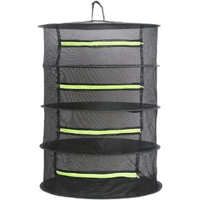 Drying Rack Plant Net Premium Mesh Tents Dryer kit Hanging Clothes Net Folding Nylon Netting Collapsible Mesh Food Dehydrator Receive Storage Carrying Bag 2/4/6 Layer 2FT (4 Layer)