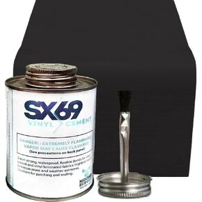 SX 69 Vinyl Repair Kit | Inflatable Bounce House Repair Kit | Includes 8 Ounce Adhesive and Vinyl Roll | for Flexible, Waterproof Repairs of Tears, Punctures, and Holes