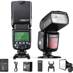 كاميرا Godox V860II-S عالية السرعة GN60 2.4G TTL ليثيوم أيون فلاش ضوء سريع مع جهاز إرسال X1T-S اللاسلكي متوافق مع كاميرا سوني و 15x17سم سوفت بوكس و فلتر USB LED in Saudi Arabia