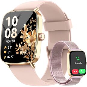 Smart Watch for Women, 1.85" HD Smartwatch Compatible iPhone/Samsung/Android (Answer/Make Calls), 100+ Sport Modes Fitness Tracker with Heart Rate/Sleep/SpO2 Monitor, IP68 Waterproof Reloj Inteligente