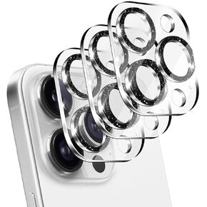 3 Pack for iphone 16e Camera Lens Protector,Bling Tempered Glass 9 Hardness,Anti-Scratch High Definition Camera Screen Protector for iphone 16e (Silver)