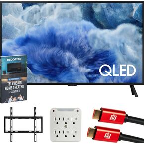 Samsung QN65Q8FAAFXZA 65 inch QLED Q8F 4K Vision AI Smart TV (2025) Bundle with 37"-100" TV Wall Mount, 2X 4K HDMI Cable, 6-Outlet Surge Adapter & Deco Gear Complete Home Theater Beginner's Guidebook