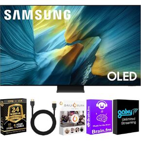 Samsung QN77S95FAFXZA OLED S95F 77-Inch QD-OLED 4K Smart TV with Quantum Dot HDR Pro, Glare-Free Screen, 165Hz Refresh Rate, Dolby Atmos, Alexa Built-in + UAX HDMI Cable + CPS 2-Year Protection Plan +
