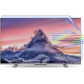 55 inch Anti Glare TV Screen Film with Blue Light Filter, Glare Reducer for TV, Indoor Outdoor Glare Shield Anti Glare Film for 55 TV Screen