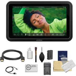 Atomos Shinobi II 5.2" HDMI HDR Monitor Bundled with HDMI Cable + NP-F750 Battery & Charger + 6-Piece Cleaning Kit + Cleaning Cloth (6 Items)