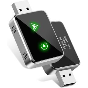 Wireless CarPlay Adapter for IPhone, 2025 Upgrade 2-in-1 CarPlay & Android Auto Adapter, Mini Size Converts Wired to Wireless Car Play with USB & Type-C, Plug and Play, Stable Control & No Delay