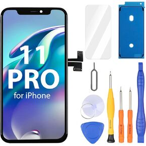 Ayake for iPhone 11 Pro Screen Replacement, 5.8 inch FHD LCD Display and Touch Digitizer Screen, True Tone Programmable, Face ID Remains (for A2160, A2217, A2215)