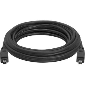 Cmple - 15FT FireWire Cable 4 Pin to 4 Pin Male to Male iLink DV Cable Firewire 400 IEEE 1394 Cord for Computer Laptop PC to JVC Sony Camcorder - 15 Feet Black