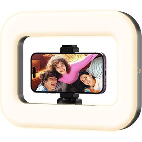 Rechargeable Ring Light Without Stand, Cordless Square Ring Light for 360 Photo Booth Accessories, Phone Video Stabilizer for iPhone with 4000mAh Built-in Battery for Video Recording Streaming