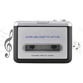 Zopsc Portable Cassette to MP3 Converter with Headphones Transfer USB Cassette Tape to PC MP3 CD Switcher Converter Capture Audio Music Player