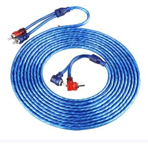 Keenso Blue Transparent Interconnect Cable for Ultra Flexible with High Pure Copper for the Clear Sound Quality for Car Enthusiasts 5 Meters in Length