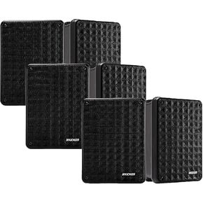 KICKER KB6 Indoor Outdoor Patio Speaker Bundle in Black 6 Speakers Total