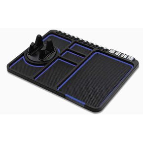 4 in 1 Non Slip Phone Pad for Car Anti Slip Mat Universal 360°Dashboard Cell Phone Holder Multifunctional Non-Slip Phone Mat with Temporary Parking Number (Blue)