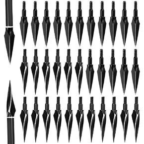 Traditional Broadheads 30 Pack, Heat-Treated 100/125 Grain Practice Arrow Tips for Compound & Recurve Bows, Hunting & Target Archery‌