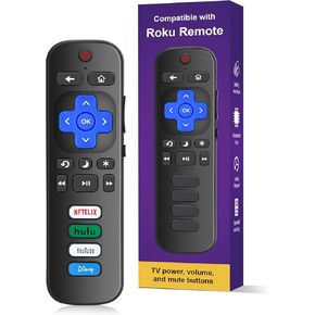 Voice Remote Replacement - for Roku Streaming Player, roku Stick, roku TV and roku Audio - 4 app Shortcuts.