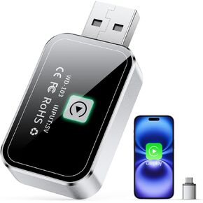 Wireless CarPlay Adapter for iPhone - Plug & Play Apple CarPlay Wireless Adapter with Auto Connection, 5.8GHz WiFi & Bluetooth 5.3, Convert Wired to Wireless CarPlay for iOS 10+ Cars