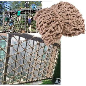 ملعب تسلق حبل القنب الحبل للبالغين والأطفال ، شرفة كبيرة الحجم حماية حديدي الشبكة الطبيعية Trellis Trellis twe