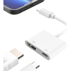 AIRSKY USB C to HDMI Adapter for iPhone 15/16, USBC to HDMI Adapter for iPhone to tv, 100W Fast Charging & 4K@60Hz, Compatible with iPhone 15, iPhone 16, MacBook Pro, iPad Pro