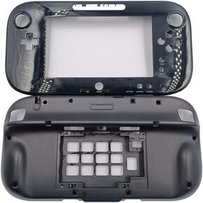 Replacement Housing Shell Case for Wii U, Top and Bottom Black Housing Case for Nintendo WiiU Gamepad Repair Parts
