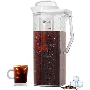 LITIFO Cold Brew Coffee Maker, 74oz Portable Iced Tea and Coffee Maker with Precision Filter, Leak-Proof，Heat-Resistant, Dual Handles for Camping/Home Kitchen (74oz)