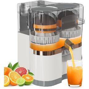 Kiss the Water Electric Citrus Juicer, Automatic Dual Orange and Lemon Squeezer with Power Cord & Cleaning Brush, 2 in 1 Electric Fruits Juicer for Orange, Lemon, Lime, Grapefruit, Easy to Clean & Use