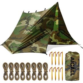 التخييم المقاوم للماء TARP 10 × 10 قدم البقاء على قيد الحياة على الظهر المحمولة TARP متعددة الوظائف المضادة للانفجارات لخارجية (CAMO)