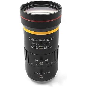 Vifocal Lens 3 Megapixel 12-120mm Manual Iris 1/1.8" C Mount Lens for IP Cameras Low Distortion