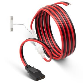 Anina CB Radio Power Cable 3 Pin Heavy Duty 16AWG with15A Fuse Compatible with Cobra, Galaxy, Midland Direct to Car Battery