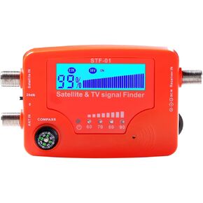 2 in 1 Satellite and TV Signal Finder LCD Digital Satellite Finder Portable TV Antenna Signal Strength Meter Signal Finding Meter with Compass Alarm Buzzer