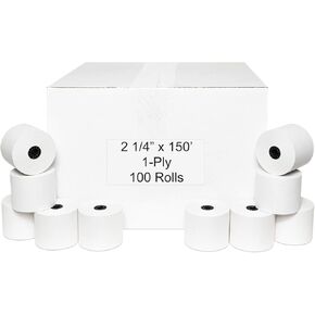 Adding Machine Rolls, Calculator Rolls, 2.25 Inch x 150 Bond Rolls, Pack of 100