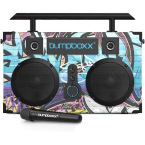 bumpboxx Bluetooth Boombox Ultra Plus | رجعية Boombox مع مكبر صوت بلوتوث | يتضمن بطارية ليثيوم قابلة لإعادة الشحن ، حزام حزام وبعد | وزن صغير وخفيف يجعل من السهل حمله (متجدد)