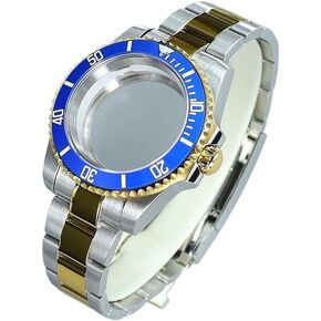 40mm NH35 CASES BANDS SAPPHIRE CERAMIC BEZE FIT لـ SEIKO NH35 NH36 8215 2824 حركة مراقبة الذهب الفضية لحالة مراقبة الغواصة (Cover Bottom Cover10 ، NH35 36 34 38)