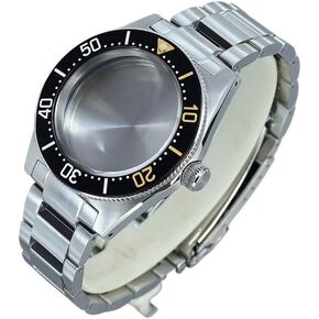 40mm Men Watch Case Strap Parts Black Ceramic Bezel For Tiger Whale Mod For Seiko NH35 NH36 NH38 4R36 Movement 28.5mm Dial Sapphire Watch case