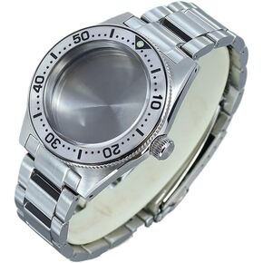 40mm Diving Steel Case Men's Watch Bracelet Parts For Tiger Whale Mod For Seiko NH35 NH36 4R36 Movement 28.5mm Dial Sapphire Crystal Watch case