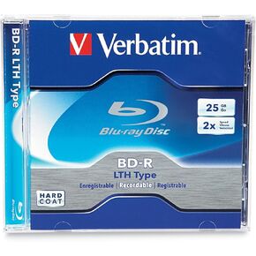 Verbatim 25GB 2X Blu-ray Single-Layer Recordable Disc BD-R LTH (Low to High), 1-Disc 96569