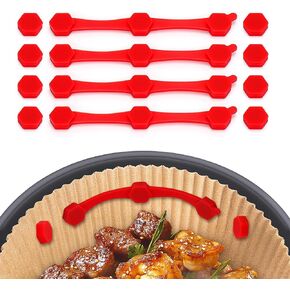 12pcs Air Fryer Magnets buckle buckle for parchment paper plans ، lock lockable inters to there abort fory fory for ninja crispi (red)