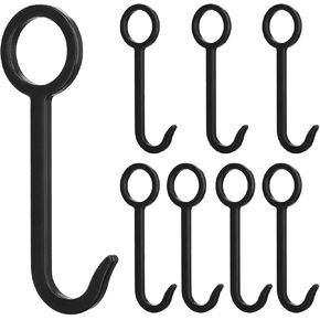 QWORK Steel Target Hanging Shooting Target Hanger Set, Rustproof Black Powder Coat, Compatible with 1" OD Electrical Conduit, 8 Pcs